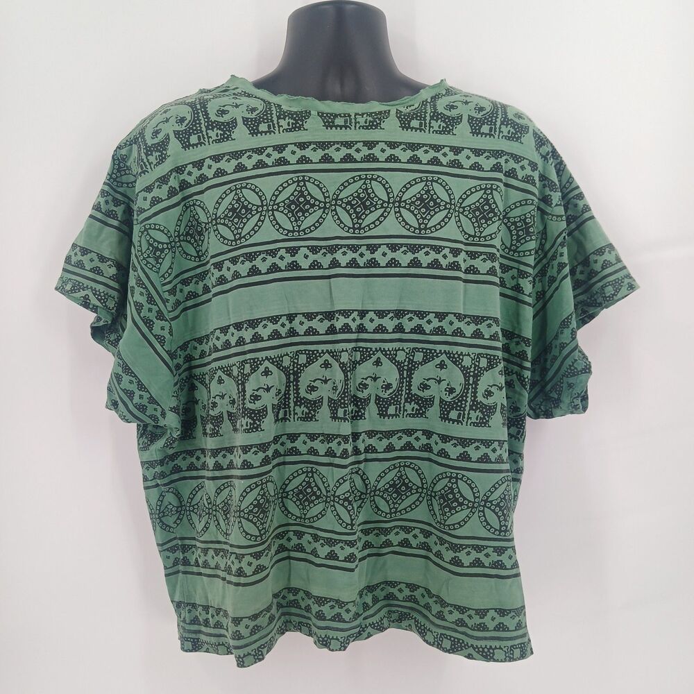 Vintage Forenza mens Green Pattern Short Sleeve T-Shirt Size Medium